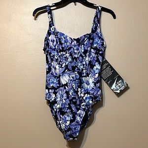 Miraclesuit Blue Floral One Piece Swimsuit